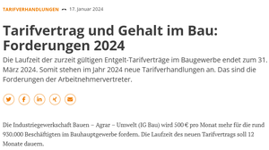 Tarifvertrag Bau 2024